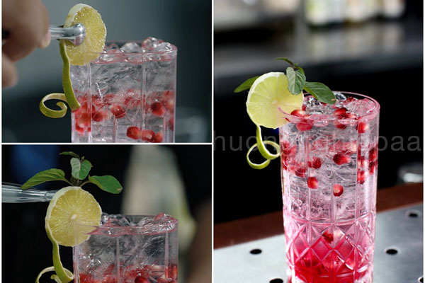 Trang trí ly mocktail đơn giản 