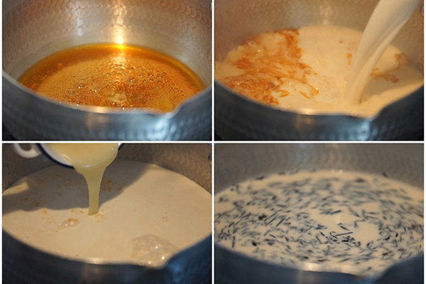 Công đoạn nấu trà sữa
